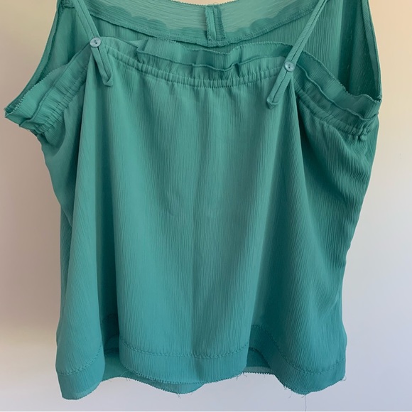 • [Pierre Cardin] Teal Ruffle Tank • - Picture 7 of 8